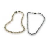 (2) Necklaces ..Pearl and Crystal