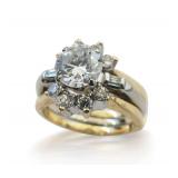 14K Yellow Gold & 14K White Gold Diamond Wedding Ring Set ... $8950 Replacement Value Appraisal