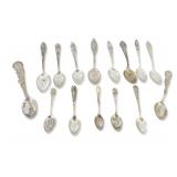 (15) Sterling Silver Souvenir Spoons... 7.035 total troy ozs.
