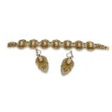 800 Silver Filigree Cameo Bracelet and Screw-Back Earring Set