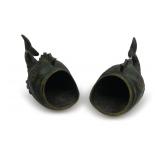 Pair of Koi Fish Bronze Ashtrays