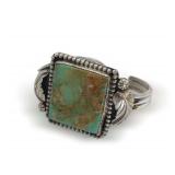 Native American Sterling Silver and Royston Turquoise Cuff Bracelet