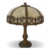 Early 20th Century Art Nouveau Slag Glass Table Lamp