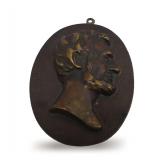 Bronze Abraham Lincoln Portrait Plaque Medallion