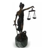 Themis Bronze Sculpture on Marble Base