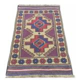 Woven Area Rug with Floral and Geometric Designs