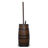 19th Century Wooden Barrel Shaped Butter Churn