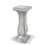 Faux Pearl and Mirrored Mosaic Pedestal Stand