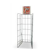 1940s Country Store Floor Standing 7Up Carton Display with Scarce Logo Sign