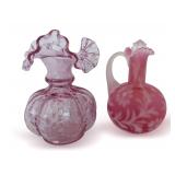 Fenton Art Glass Vase and Cruet