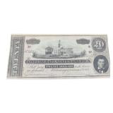 1864 Series Confederate States of America $20 Bill