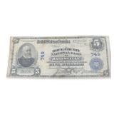 Series of 1902 $5 National Bank Note Rock County National Bank of Janesville Wisconsin