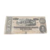 Confederate States of America Ten Dollar Note, February 17, 1864