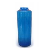 Blenko 7051 Joel Myers Blue Swirl Optic Architectural Floor Vase