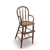 Antique Wooden Youth Chair with Cane Set