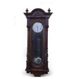 Kieninger Mahogany Wall Clock with Pendulum and Winding Key...needs some work; please preview