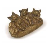 1920s Bradley & Hubbard Bronze Three Kittens Pin Tray