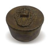 Round Cast Iron StampBox with Portrait Relief