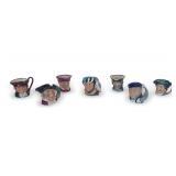 (7) Royal Doulton Miniature Size Character Toby Mugs