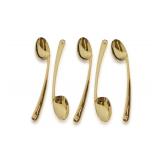 (5) Mikimoto International Gold Plated 18-8 Stainless Spoons