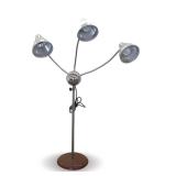 MCM 3-Light Gooseneck Floor Lamp with Wooden Base