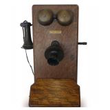 Western Electric Oak Crank Wall Telephone