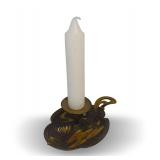 Art Nouveau Geschutzt Brass Candle Holder