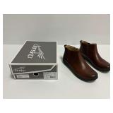 Dansko Sherry Waxy Burnished Cinnamon Leather Ankle Boots Size 41 with Box