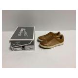 Dansko Jenn Milled Burnished Tan Leather Slip-On Sneakers Size 37 with Box