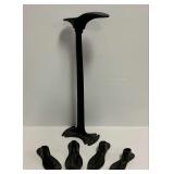 Cast Iron Cobbler Shoe Last Stand with Interchangeable Molds