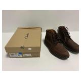 Clarks Un Shire Hi WP Dark Brown Leather Waterproof Boots Size 12M with Box