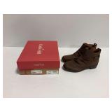Rockport Cobb Hill Nessa Dark Brown Leather Ankle Boots Size 7.5M with Box
