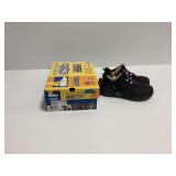 Skechers Work Slip-Ins Black and Purple Carbon Nano-Toe Shoes Size 8M with Box
