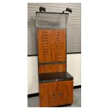Red Wing Shoes Retail Display Stand with Lower Storage Cabinet and Upper Slatwall