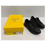 Strive Dakota Black Leather Lace-Up Sneakers Women