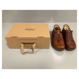Halsa Footwear Alma Dark Brown Leather Shoes Size US 7M / EU 37M with Original Box