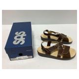 SAS Huggy Earth Leather Sandals Brown Women