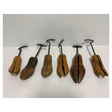 Collection of Six Wooden Shoe Stretchers with Metal Hardware and Redhead Branding