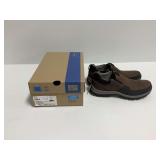 Clarks Collection Walpath Step Dark Brown Leather Waterproof Shoes Size 9.5M