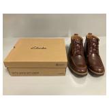 Clarks Hinsdale Mid WP Brown Leather Boots Size 13M with Original Box