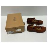 Halsa Ava Cognac Mary Jane Shoes Women Size US 7.5M EU 37.5M with Original Box