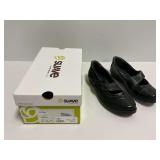 Suave Elstree Black Leather Mary Jane Comfort Shoes Size EU 39 / US 8.5-9 with Original Box