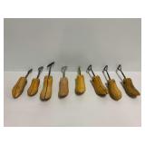 Group of Wooden Shoe Stretchers and Shoe Trees with Metal Hardware