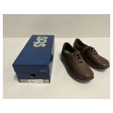 SAS Walk Easy Coffee Brown Leather Walking Shoes Women Size 8M with Original Box
