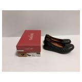 Cobb Hill Lidia Ballet Black Leather Flat Shoes Size 8.5M with Box
