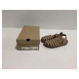 ASPORTUGUESAS Calix L Eco Nubuck Sand Sandals Size 39 with Original Box