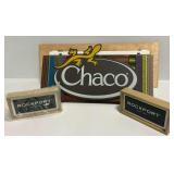 Shoe Brand Promotional Retail Signage Lot including Chaco, Rockport, Dansko, Merrell, and Birkenstock