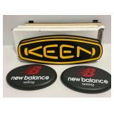 Keen, New Balance, and Merrell Shoe Display Signs and Mounting Hardware Lot