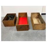 Three Assorted Wooden Crates