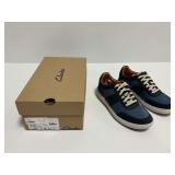 Clarks Nalle Fern Navy Combi Leather Sneakers Size US 8M with Original Box